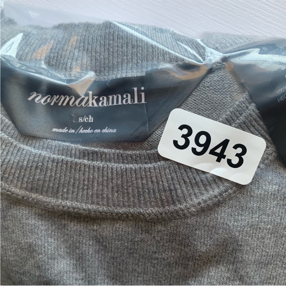 Norma Kamali Gray Sweater Sweatshirt Dress Cinched Waist Long Sleeves Small - Picture 11 of 12